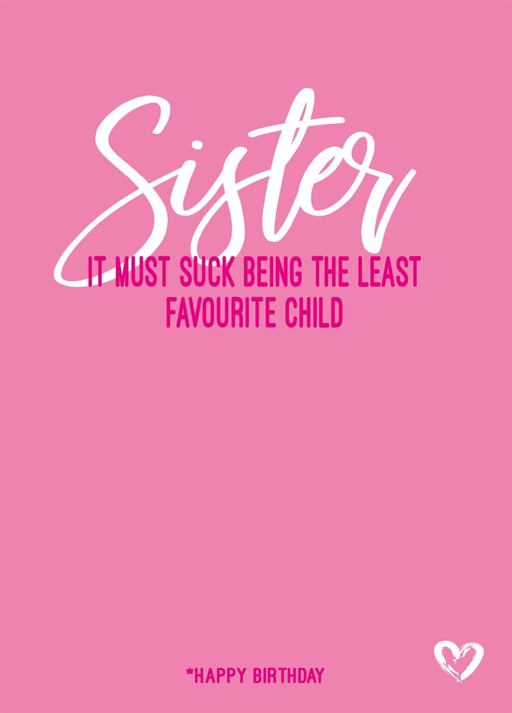 Least Favourite Sister Card