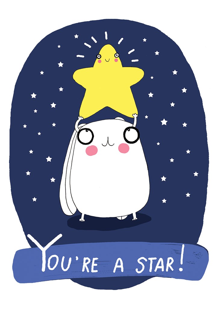 You're A Star Bunny Card