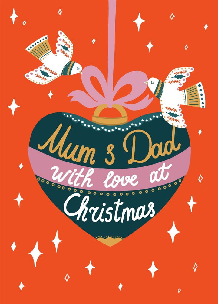Mum And Dad With Love At Christmas Card