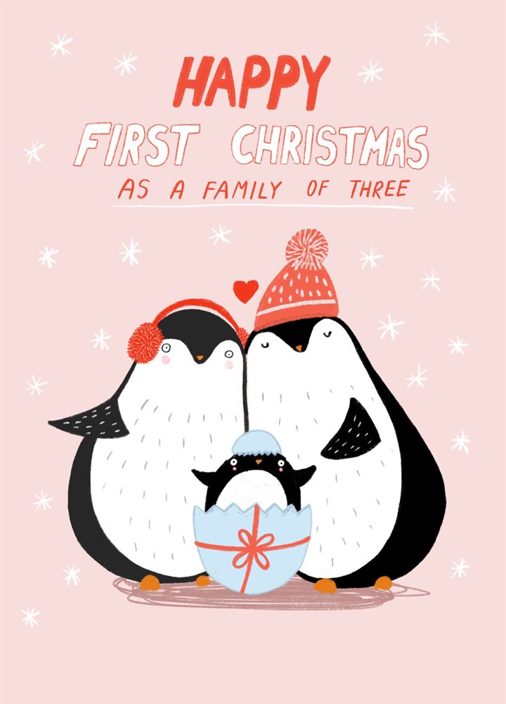 Happy First Christmas As A Family Of Three Card