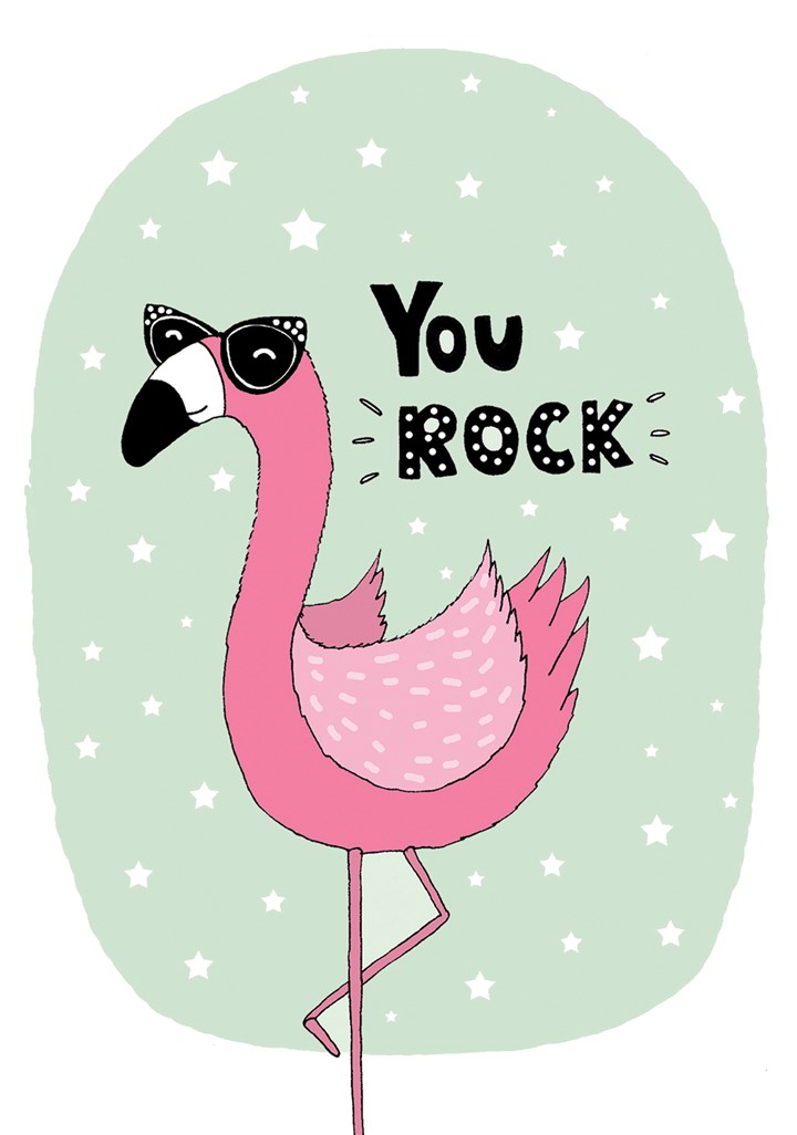 You Rock Flamingo In Shades Card