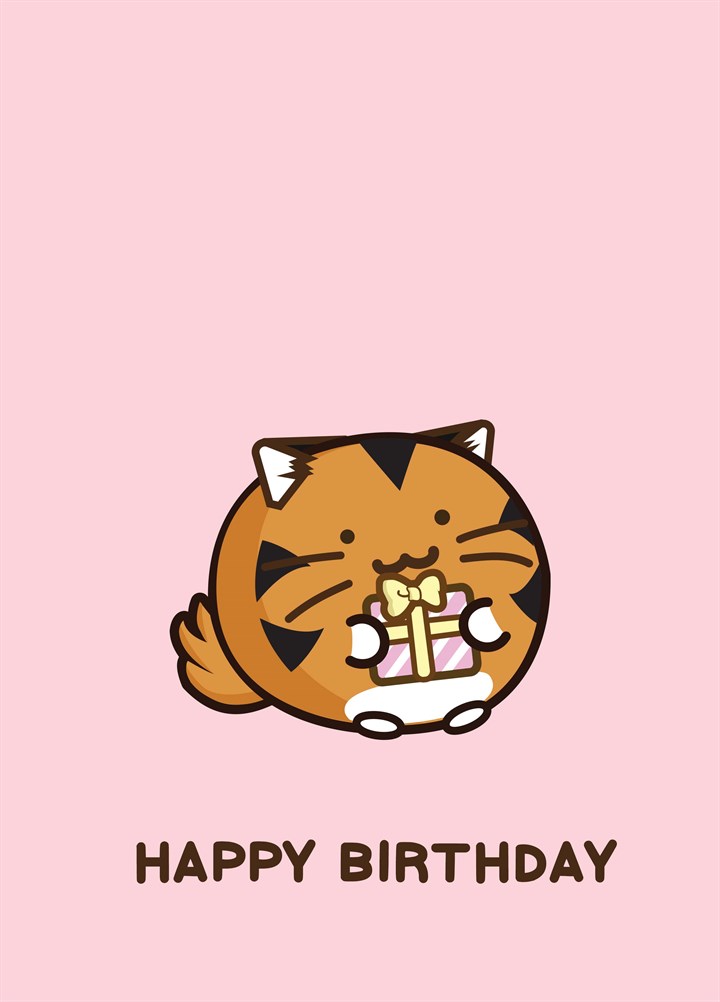 Fuzzball Birthday Tiger Card