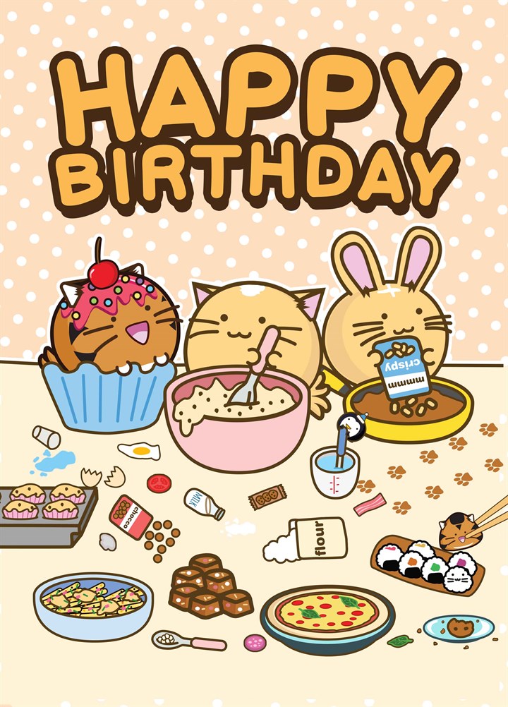 Happy Birthday Fuzzballs Party Card