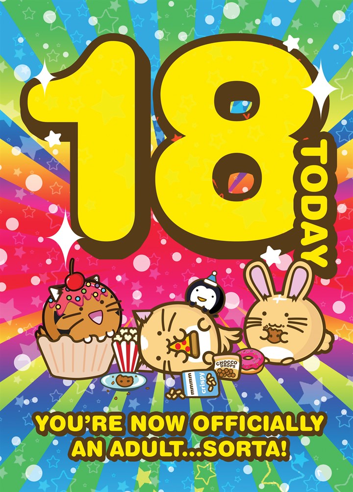 18 Today Birthday - Fuzzballs Card