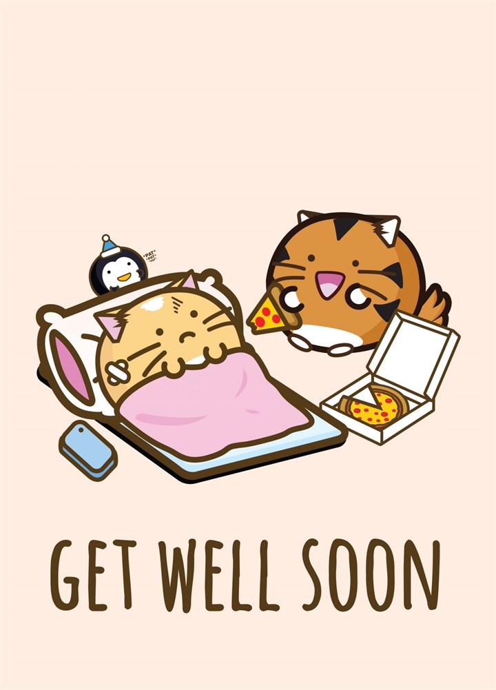 Get Well Soon Cute Cat Card