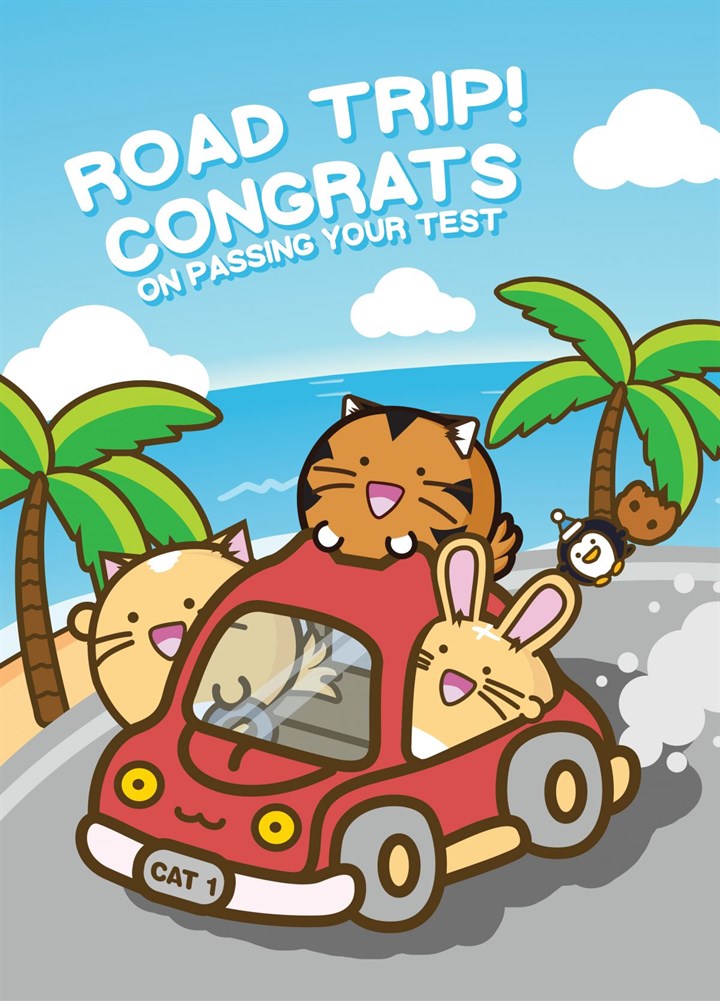 Road Trip! Congrats On Passing Your Driving Test Card