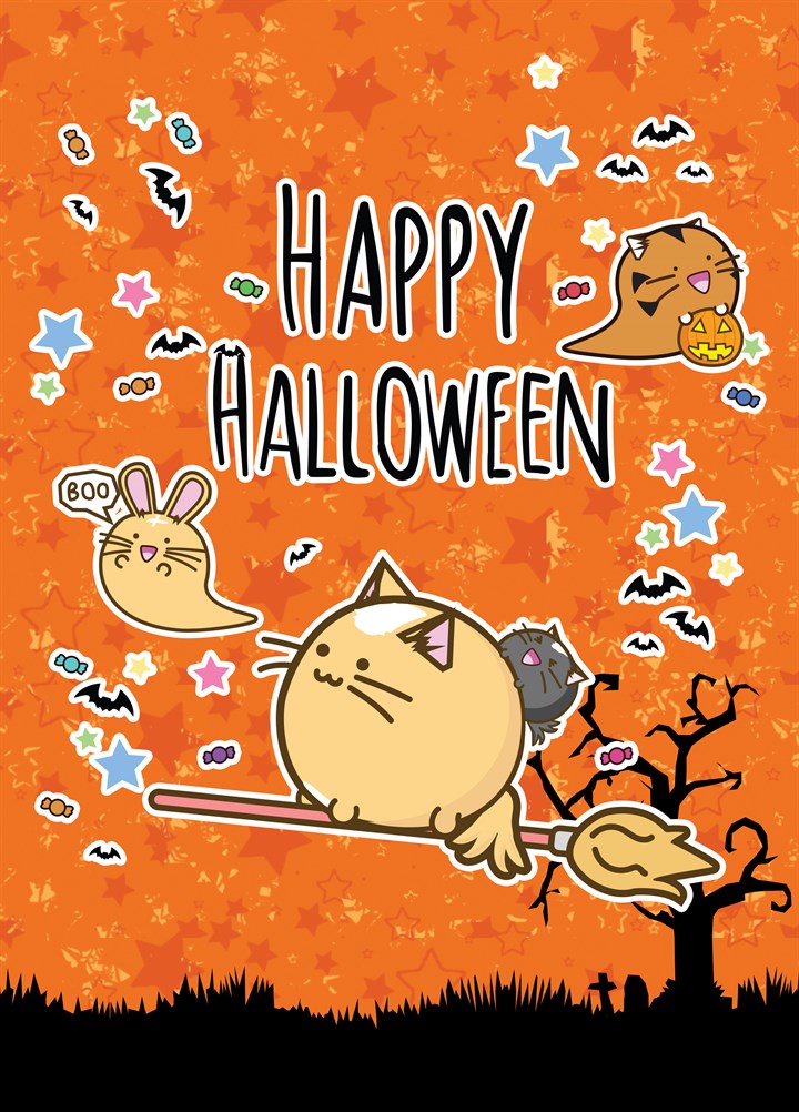Happy Halloween Fuzzballs Card