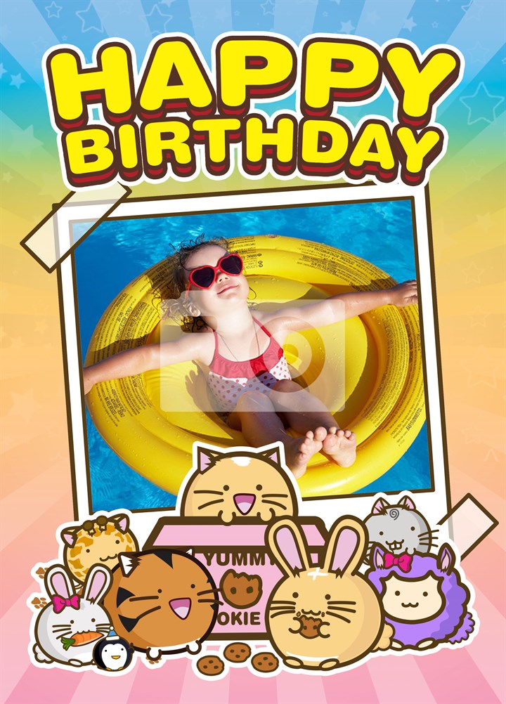 Birthday Fuzzballs Photo Card