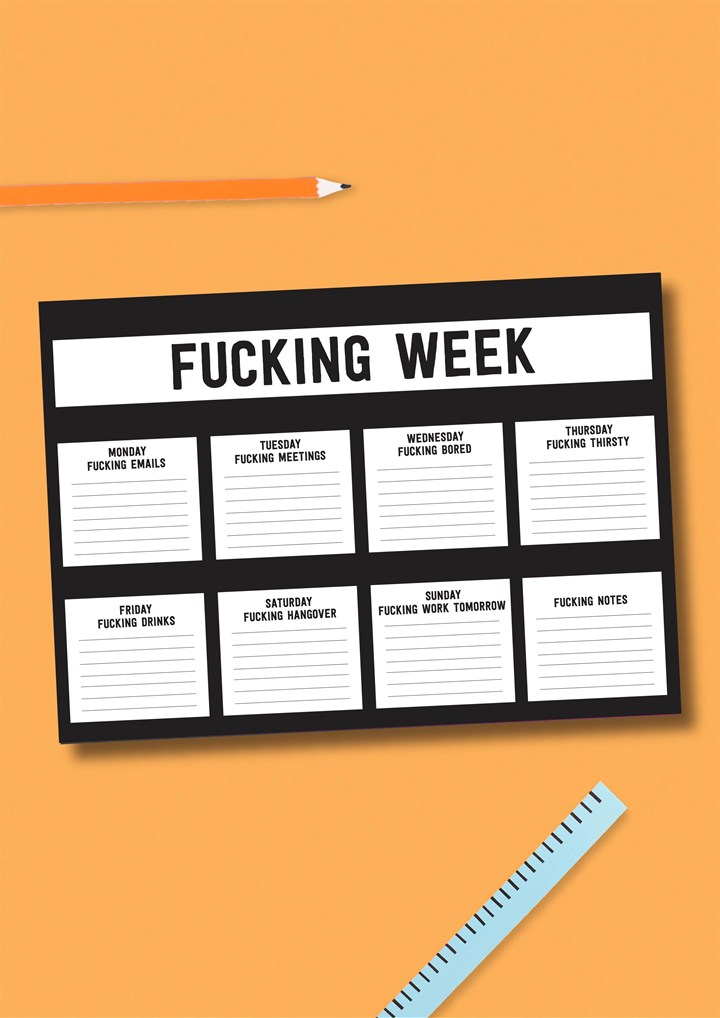 Fucking Week Weekly Planner