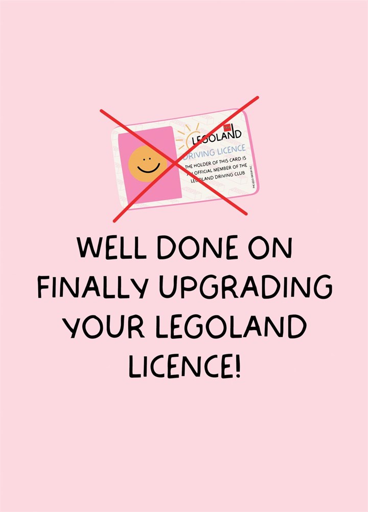 Funny Driving Test Card - Upgrading Legoland Licence!
