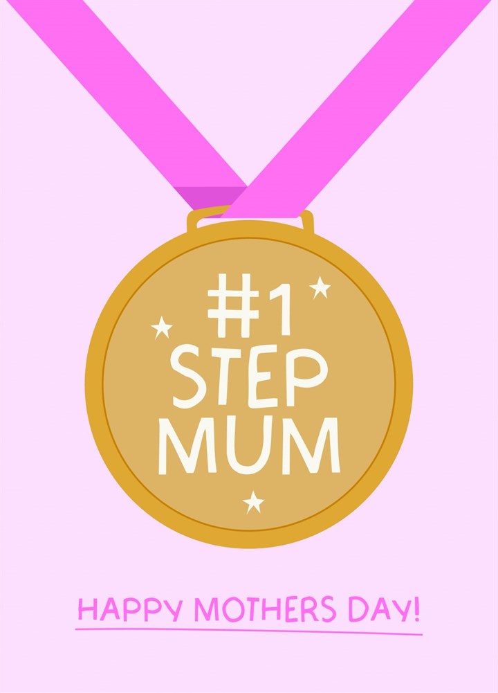 No1 Step Mum Medal - Mothers Day Card
