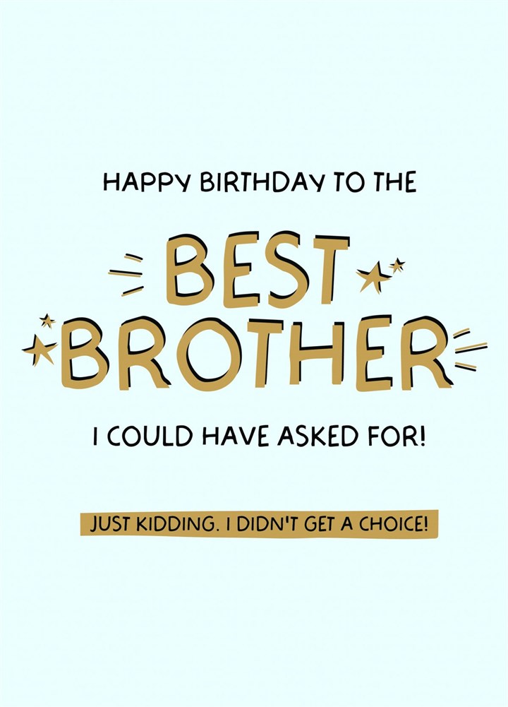 Funny 'Best Brother' Birthday Card