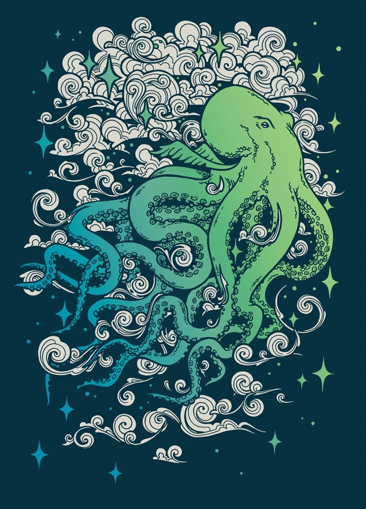 Flying Octopus Card