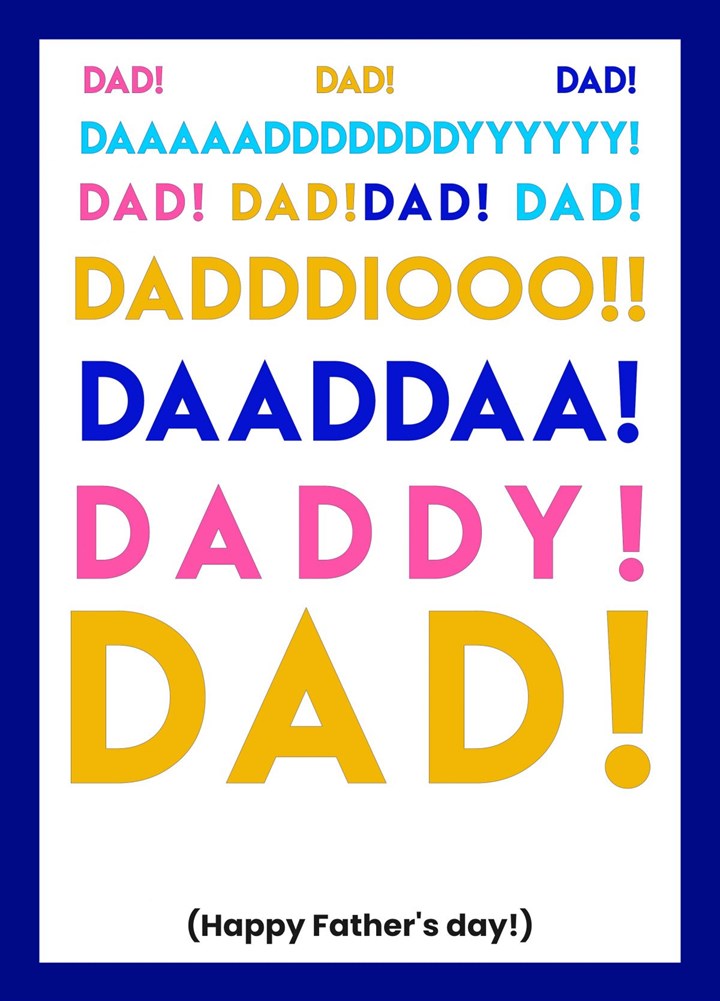 Dad Dad Dad Card