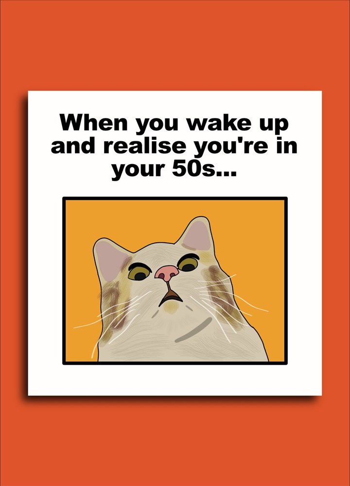 Shocked Cat (50) Meme Card