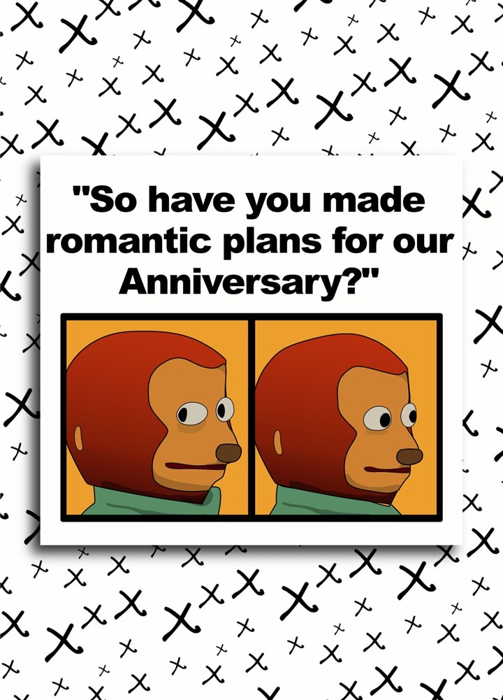 Monkey Puppet Meme (Anniversary) Card