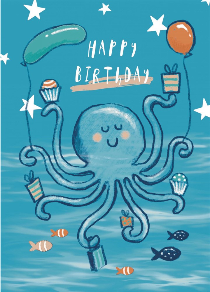 Octopus Birthday Card