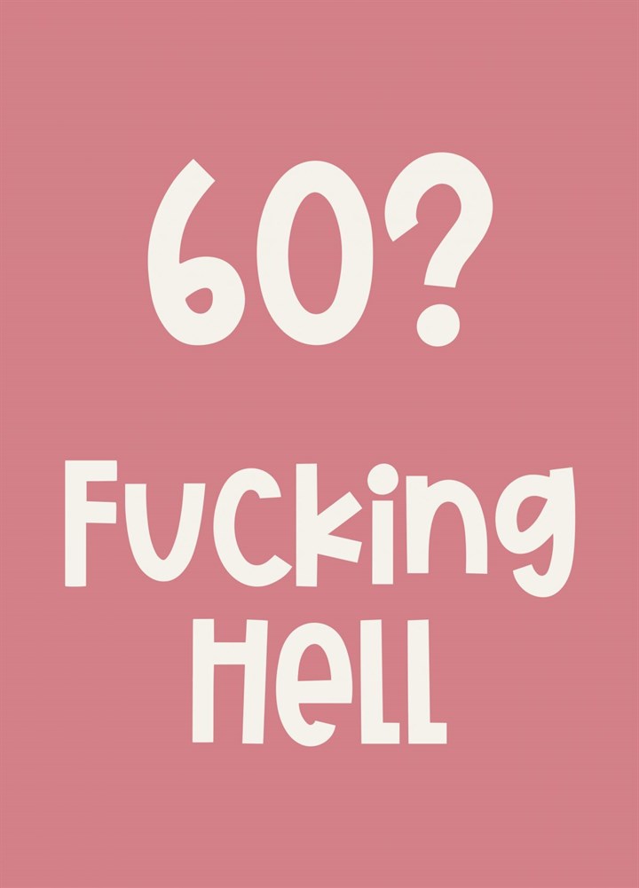 60 Fucking Hell Pink Card