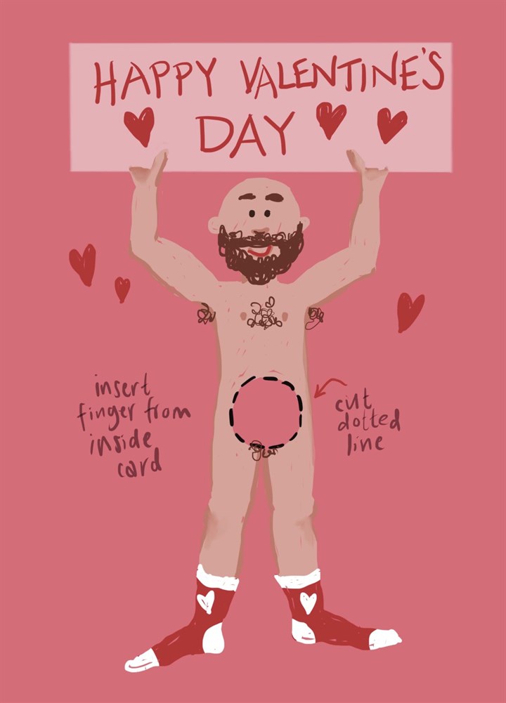 Valentine Finger Willy Cut Out Card