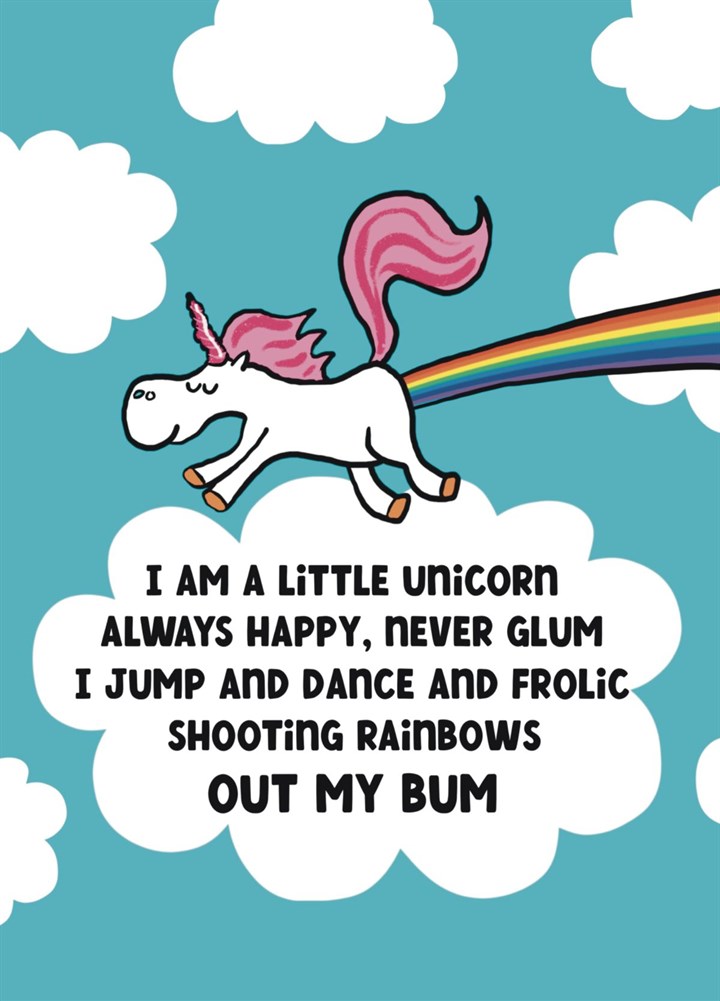 Rainbow Bum Unicorn Card