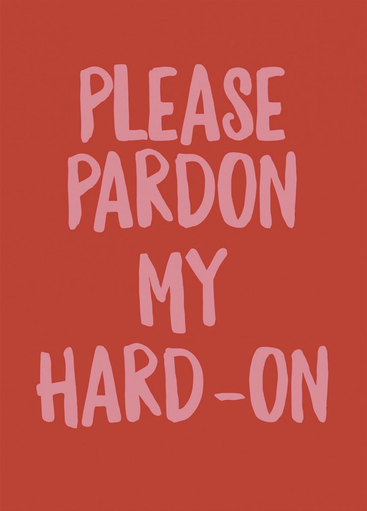 Please Pardon My Hard On Card