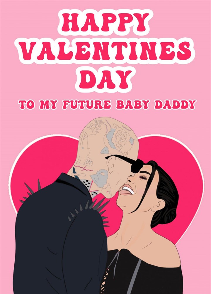 Kourtney & Travis Baby Daddy Valentine's Day Card
