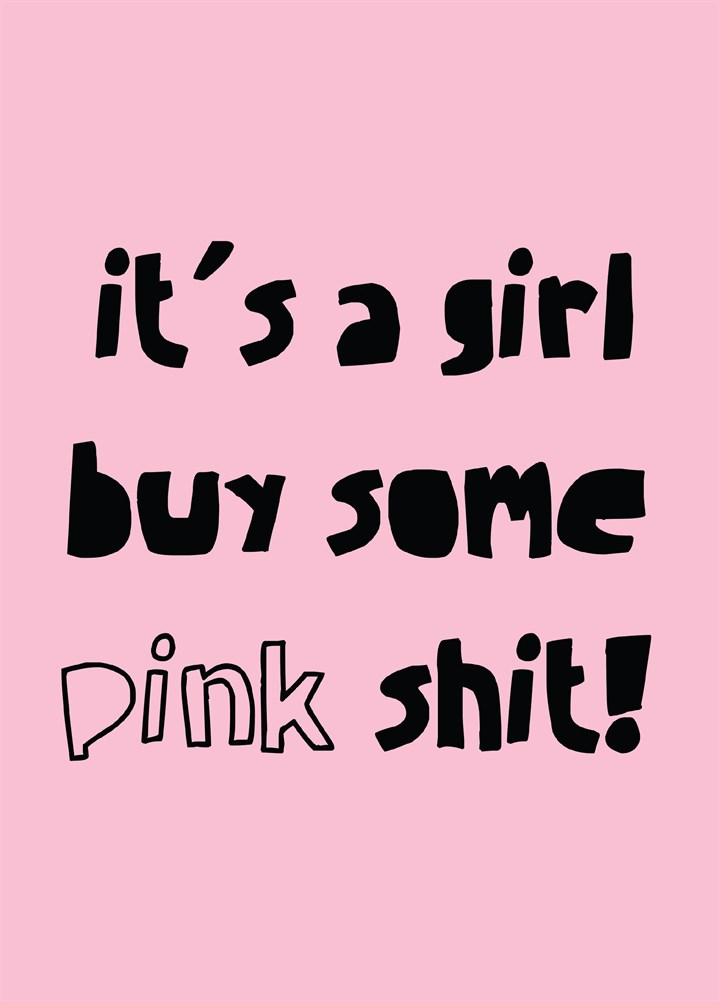 Girl Pink Shit Card