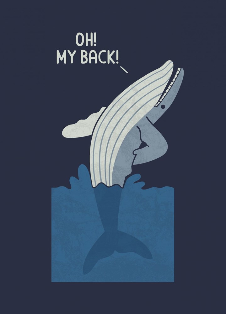 Bad Back Whale Card