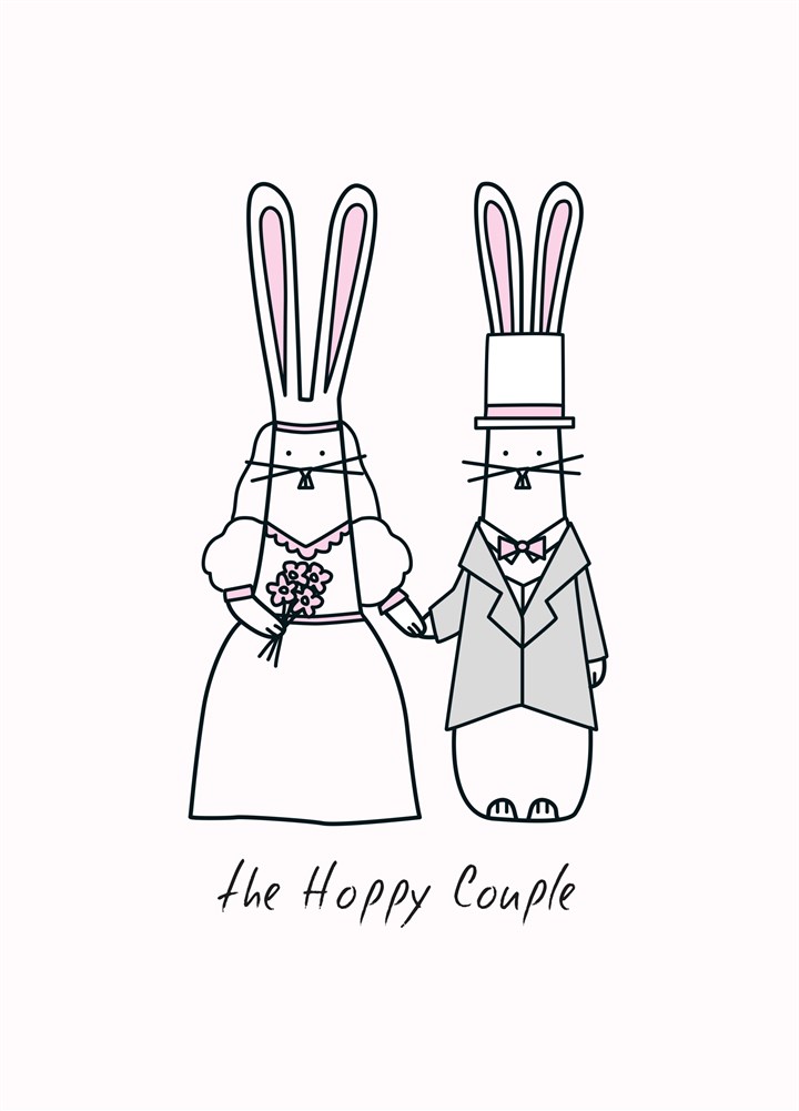 Hoppy Bunny Couples Card