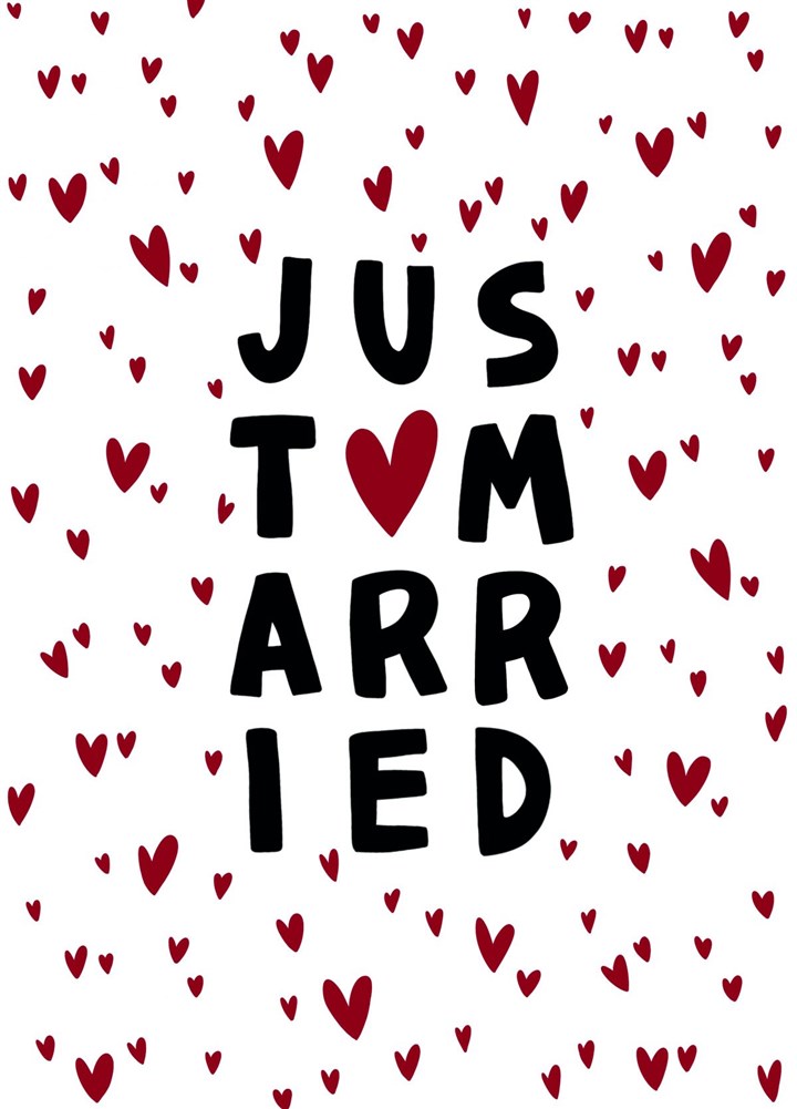 Just Married Hearts Card