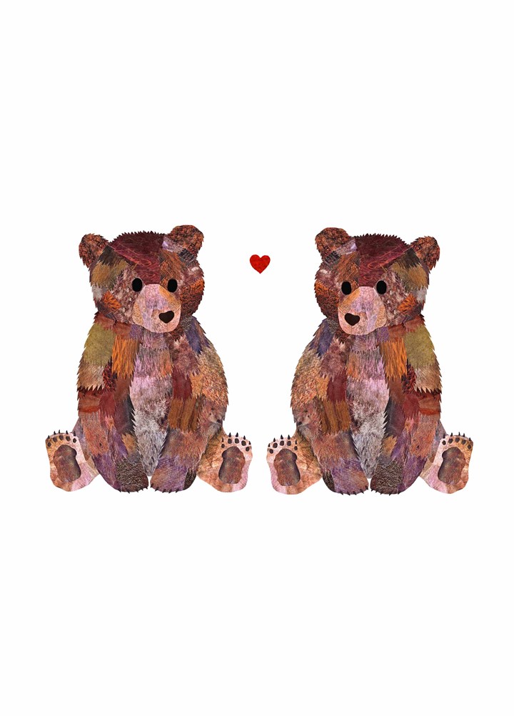 Two Bears In Love Card