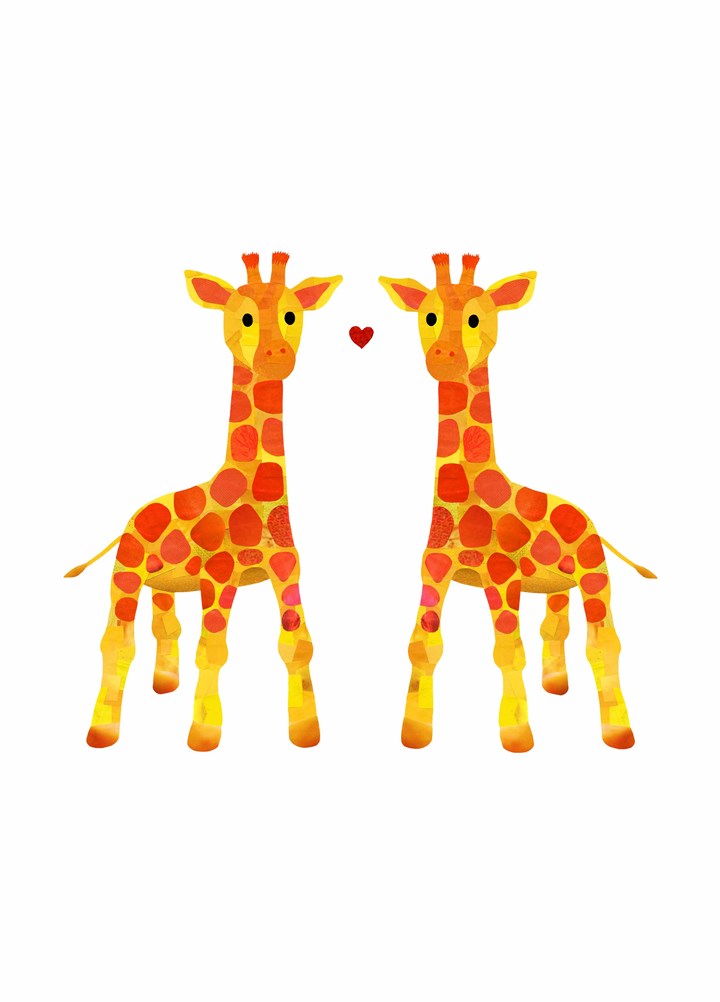 Two Giraffes In Love Card