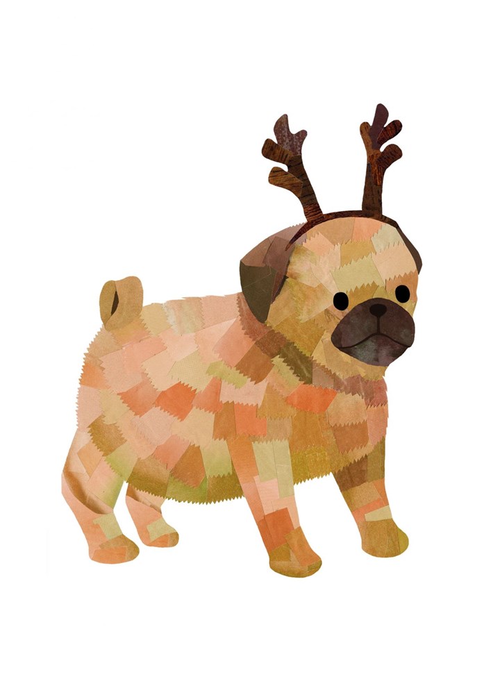 Reindeer Pug Card