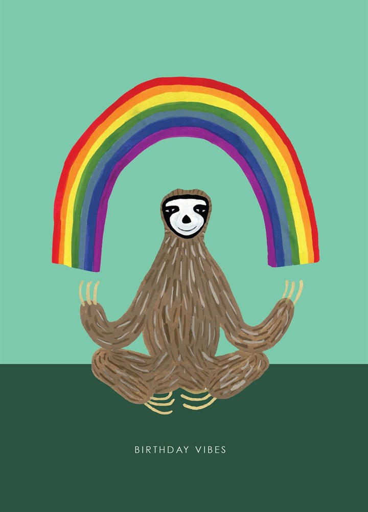 Rainbow Sloth Birthday Card