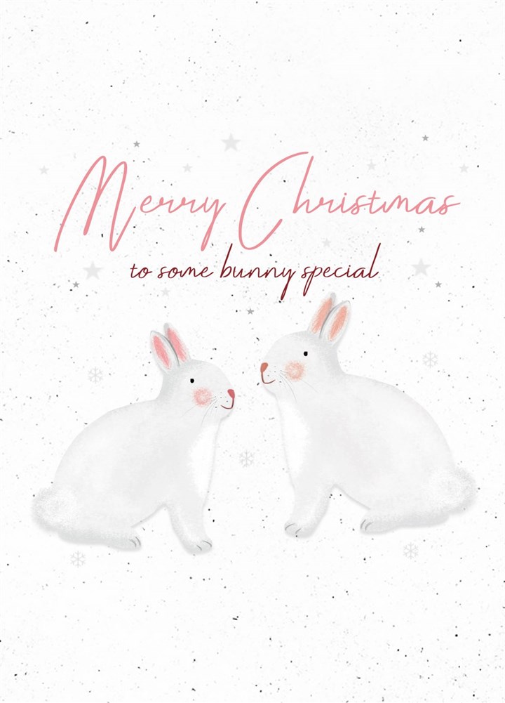 Festive Snowy Rabbit Christmas Card