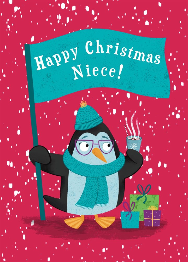 Cute Penguin Niece Christmas Card