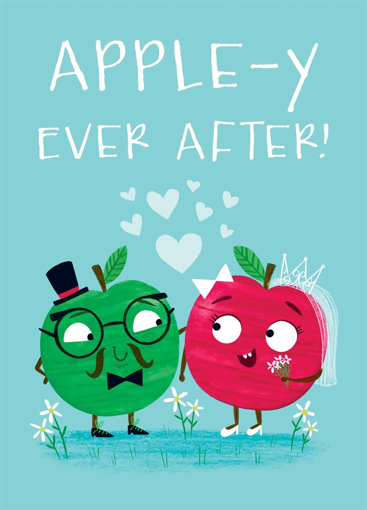 Apple-y Ever After Apple Wedding Card