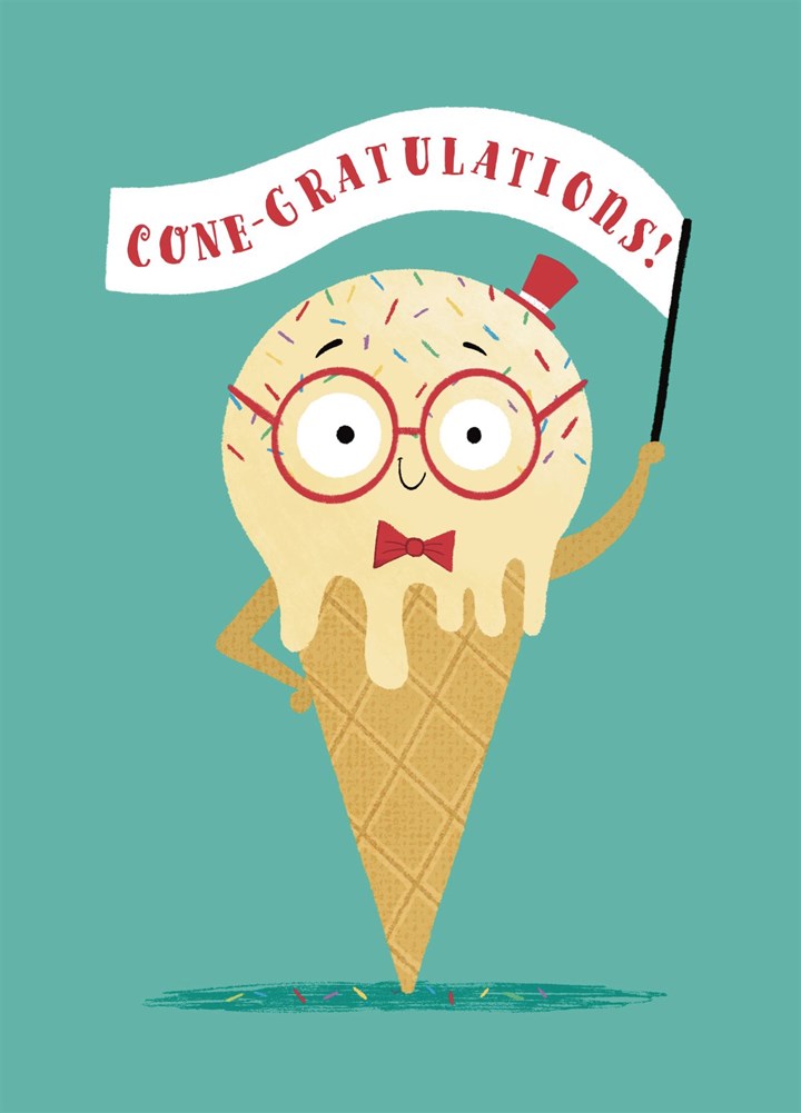 Funny Cone-gratulations Ice Cream Card