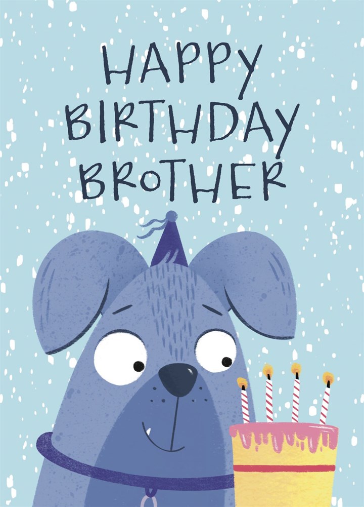 Cute Dog Brother Birthday Card