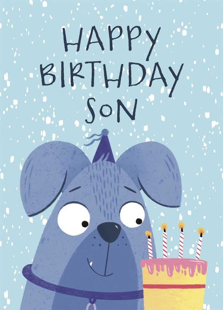Cute Dog Son Birthday Card