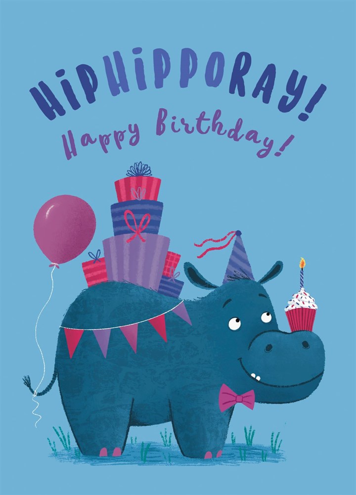 Hiphipporay! Happy Birthday Hippo Card