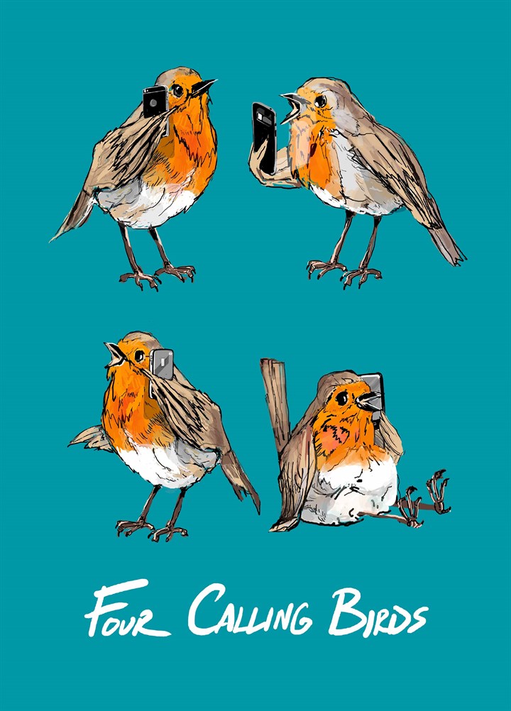 Four Calling Birds Card