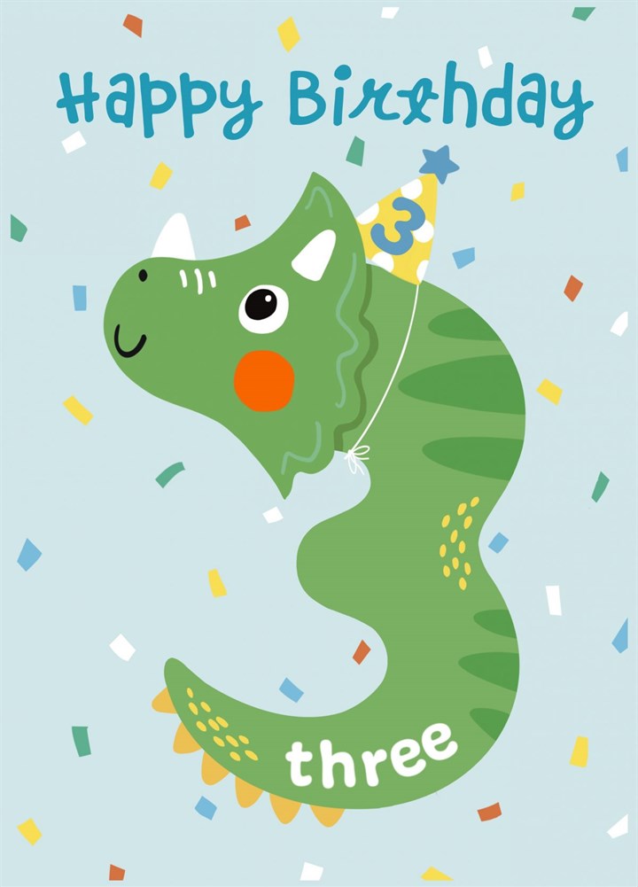 3rd Birthday Dinosaur Card
