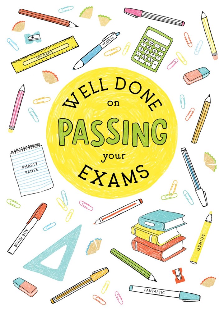 Well Done On Passing Your Exams Card