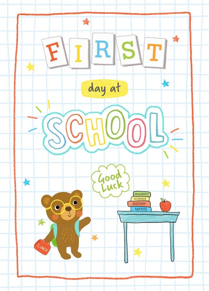 First Day At School Card