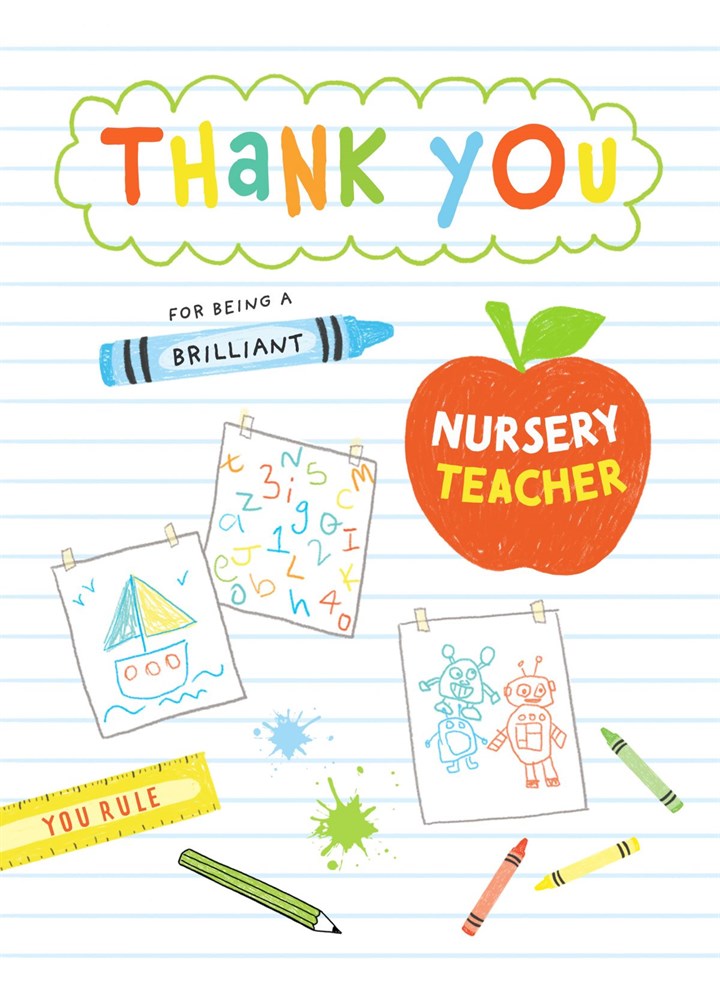 Thank You Brilliant Nursery Teacher Card
