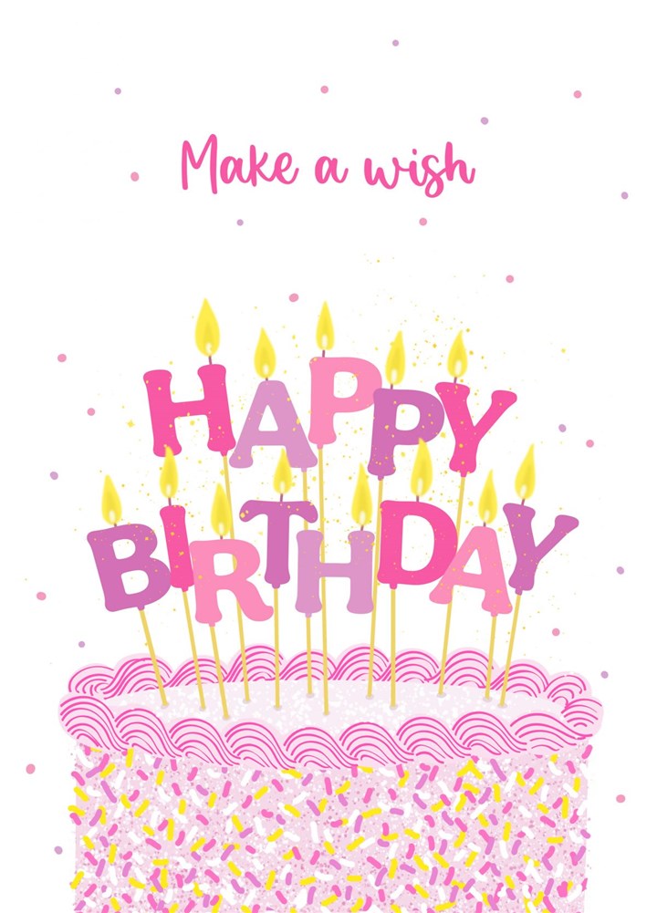 Happy Birthday Pink Cake Card
