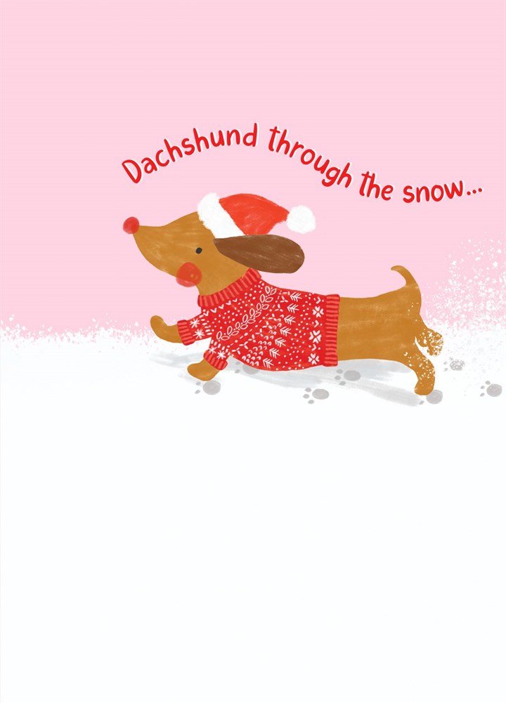 Dachshund Through The Snow Card