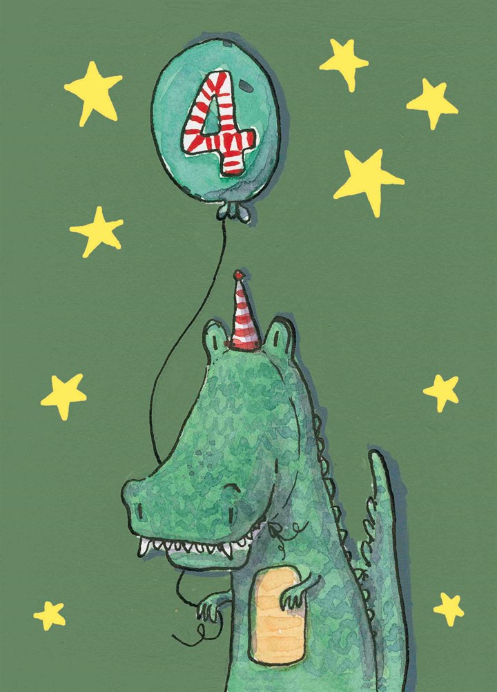Happy 4th Birthday Crocodile Card