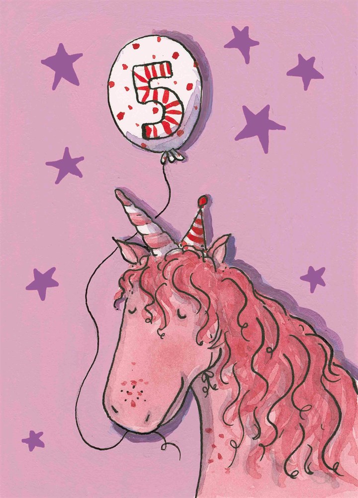 Happy 5th Birthday Unicorn Card